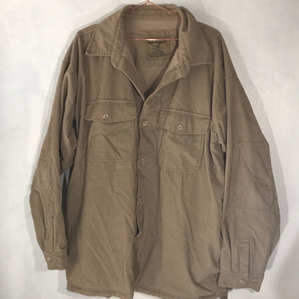 Life‎ is good Corduroy thick button up shirt jacket shacket